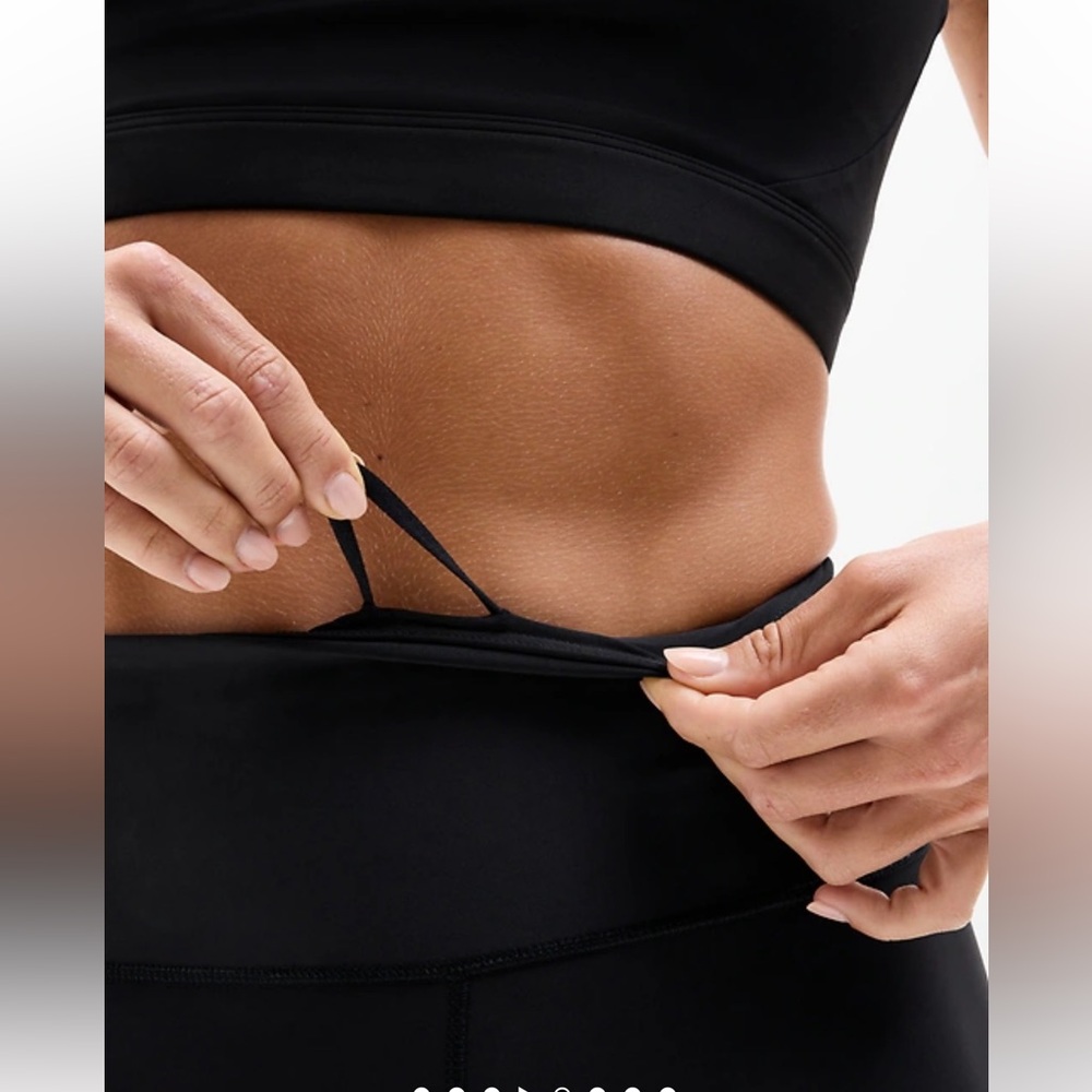 Athleta Black Interval Wordmark Tight Leggings